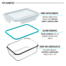 Kit 15 Potes Herméticos de Vidro + 10 Copos de Vidro Aruba de Brinde